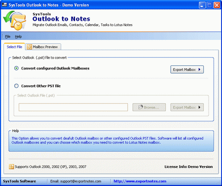 Import Outlook PST to Lotus Notes 7.1